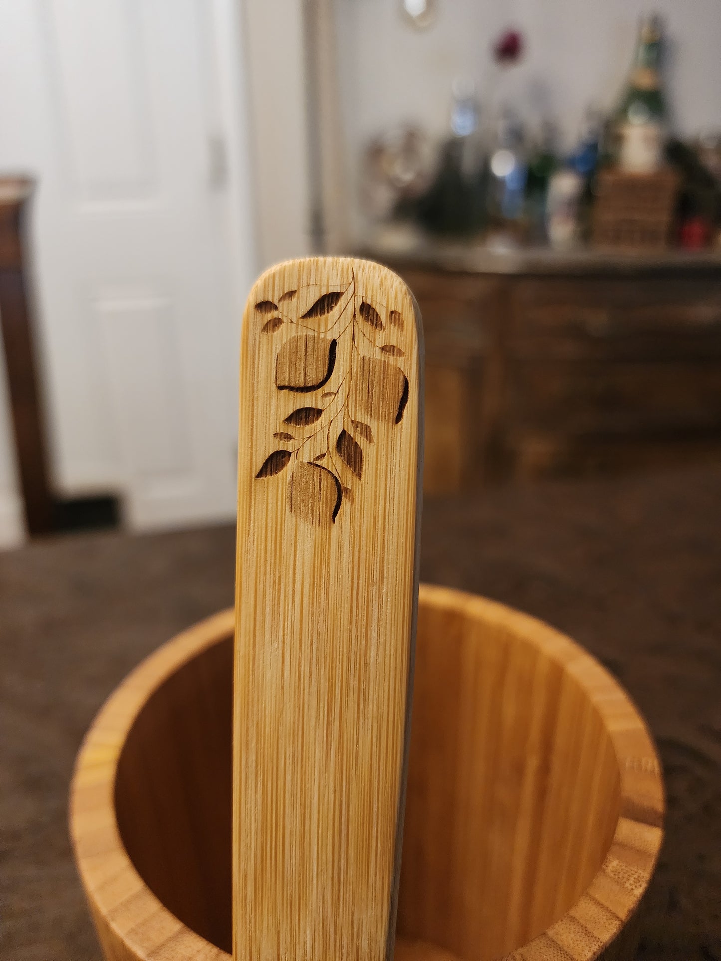 Bamboo Wooden Cooking Spoons. Lemon Design. Kitchen Utensil. "Easy Peasy Lemon Spueezy".