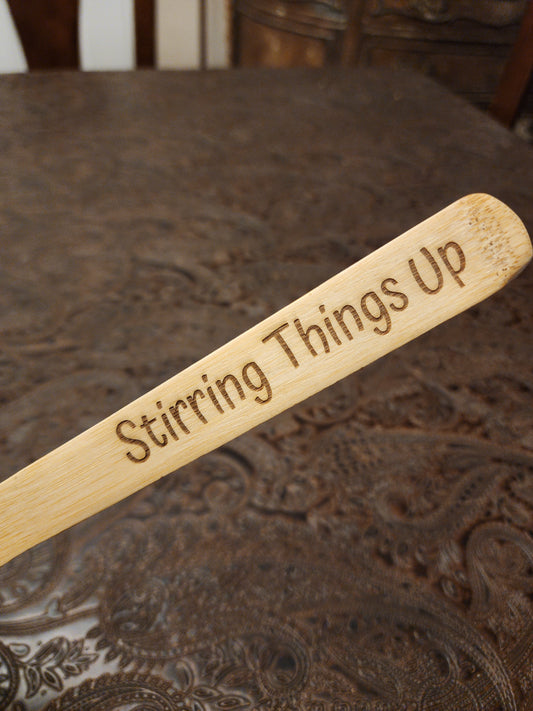 "Stirring Things Up" Bamboo Wooden Cooking Utensils. Kitchen