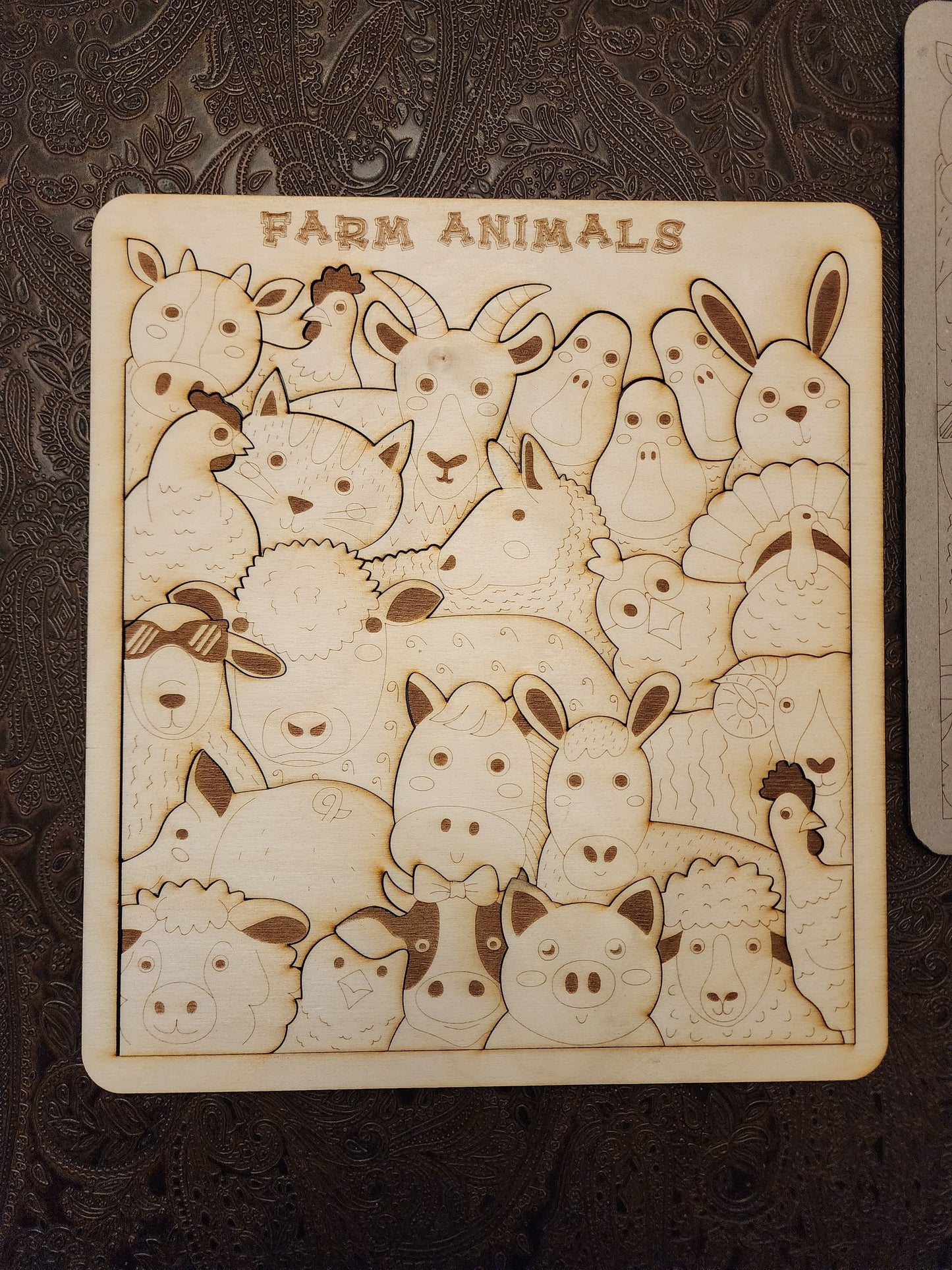 Farm Animal Wood Puzzle.