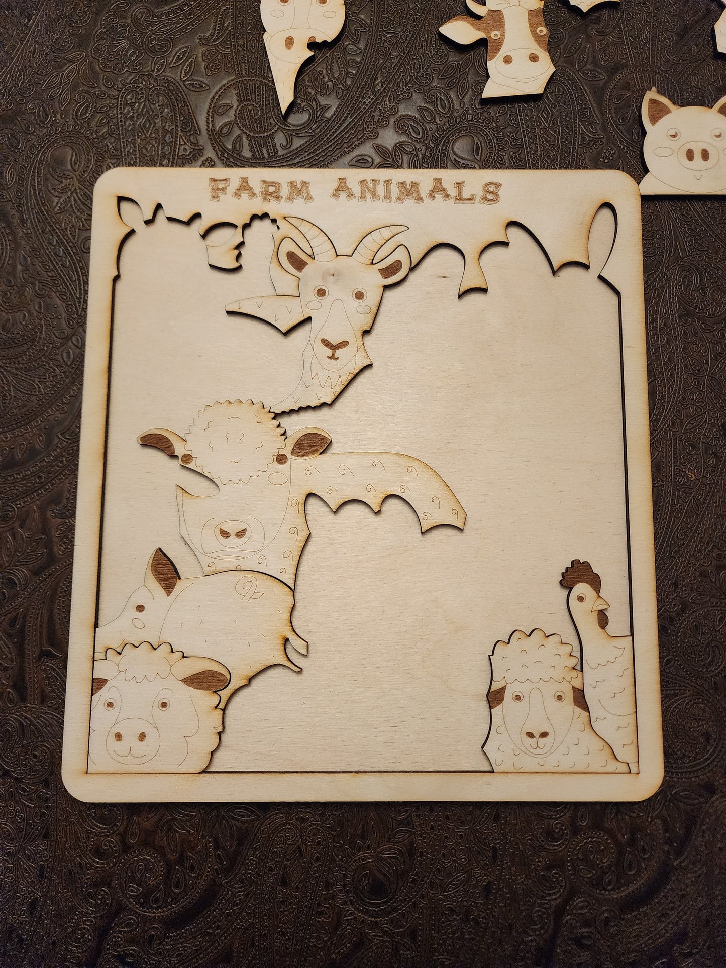 Farm Animal Wood Puzzle.